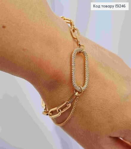 Браслет "Greatness" с Блестящими камешками, длина 17+3см, Xuping 18К 151246 фото 2