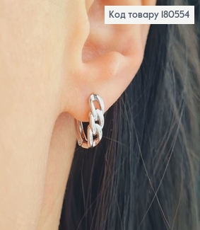 Серьги родированные с английской застежкой Удивительная цепочка,1.5 см, Xuping 180554 фото