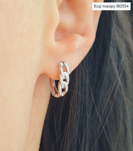 Серьги родированные с английской застежкой Удивительная цепочка,1.5 см, Xuping 180554 фото 1