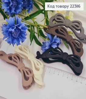 Заколка банан (10,5см) "Бантик", матових, коричневих відтінків в асортименті 223116 фото