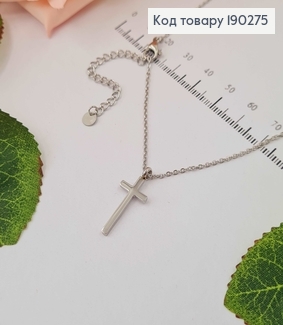 Цепочка родовая 45+5,5см, якорное плетение, с подвеской крестиком, 2см Xuping 190275 фото