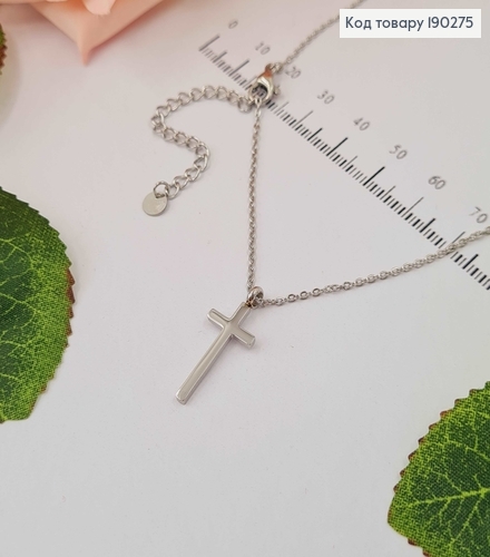 Цепочка родовая 45+5,5см, якорное плетение, с подвеской крестиком, 2см Xuping 190275 фото 1