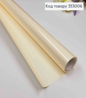 Плівка двостороння "Бархат перламутр" глянцева, колір АЙВОРІ, рулон 68см*8м,щільна 70мкр 353006 фото