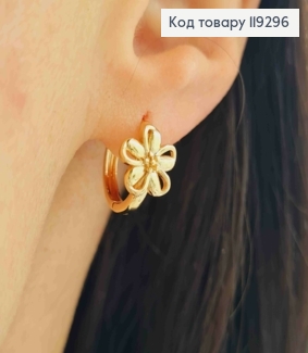 Серьги кольца "Цветочек", 1,4см, XUPING 18K 119296 фото