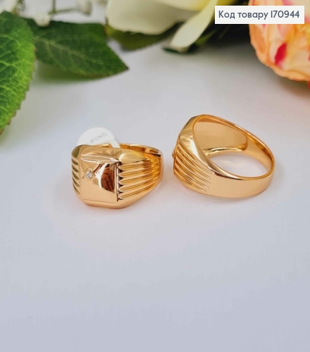 Кольцо печать, с камешком, Xuping 18К 170944 фото 1