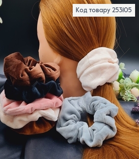 Резинка обьемная тканевая ВЕЛЮР 4-11см в асорт. 253105 фото