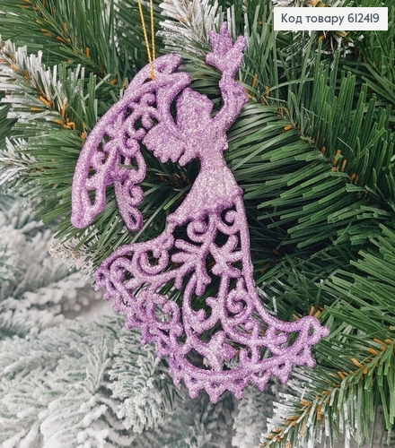 Новогодняя фигура Блеск Ангел с голубем ЛАВАНДА, 12*7см, Украина 612419 фото 1