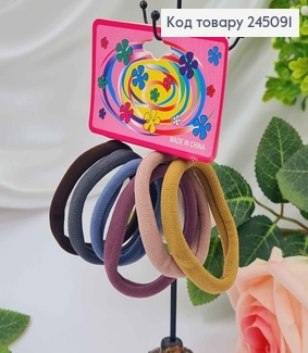 Набор резинок 5,5см, микрофибра в черных тонах. 6шт/наб. 245091 фото