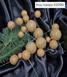Декор Новогодний, ЗОЛОТЫЕ шарики разного размера, 2см*3см*4см, 20шт/уп 620561 фото