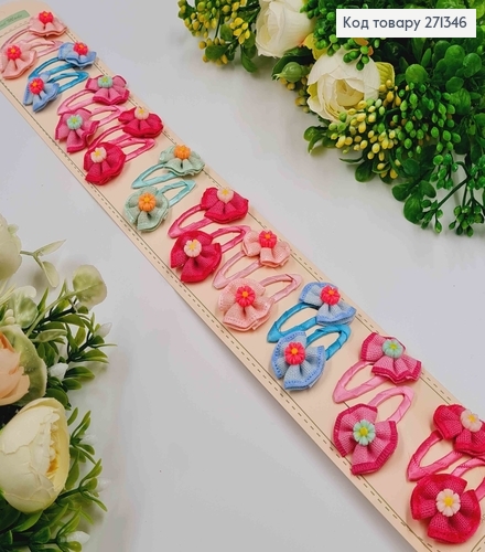 Набор детских заколок, тик-так, с цветочками, 20 шт/наб. 271346 фото 1