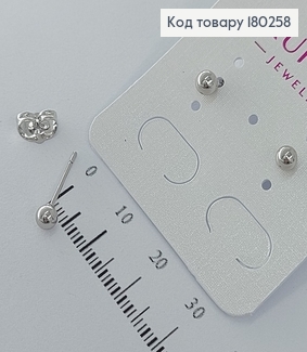 Серьги гвоздики 0,4см родированые медзолото Xuping  180258 фото