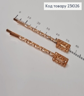 Заколка невидимка металл золото Цветы в асс. 2 шт / уп цена за уп. 231026 фото