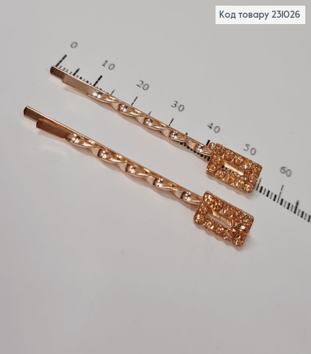 Заколка невидимка металл золото Цветы в асс. 2 шт / уп цена за уп. 231026 фото 1