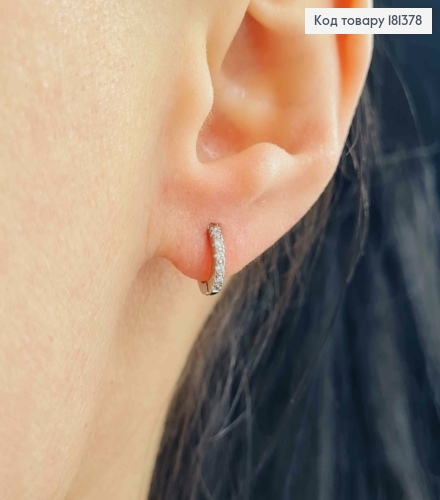Сережки родовані, кільця 0,9см, з камінцями,  Xuping 181378 фото 2