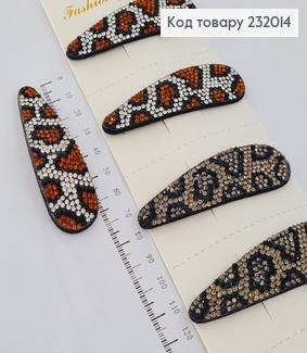 Заколка Тік - так 7 см зі кольоровими стразами Тигриця в асорт. 232014 фото