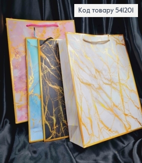 Пакет бумажный из Золотые хаотические линии, 32*26*10см, в ассортименте 541201 фото