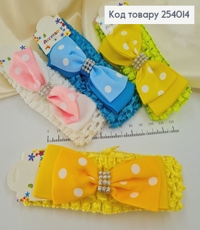 Повязка вязаная детская с бантиком в асс. 254014 фото