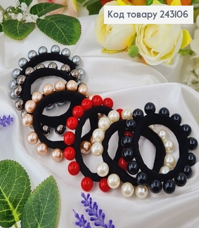 Резинка мікрофібра, з бусинками в асорт. 243106 фото