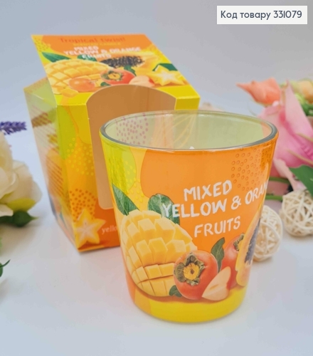 Аромасвічка стакан Tropical twist (MIXED YELLOW & ORANGE FFUITS), 115г/30годин  горіння,Польща 331079 фото 1