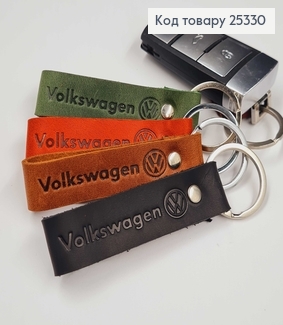 Брелок автомобільний  VOKSWAGEN шкіряний 8см (ручна робота), Україна в асорт. 25330 фото
