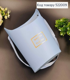 Коробка для цветов, овальной формы, "Maison des Fleurs"  Голубой цвет, 22*17см. 522009 фото