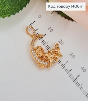 Кулон Ангел на луне 2см  в камнях  Xuping 18K 140617 фото