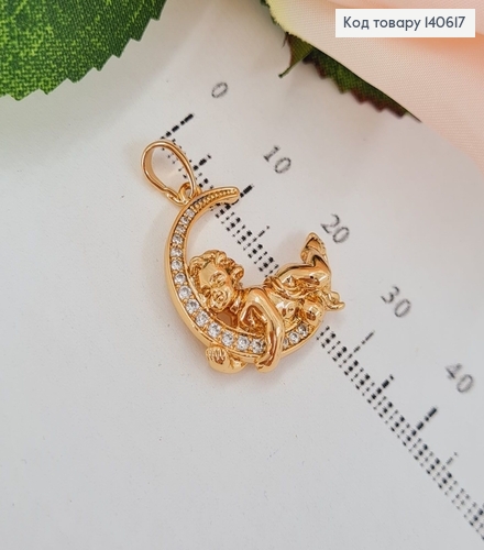 Кулон Ангел на луне 2см  в камнях  Xuping 18K 140617 фото 1