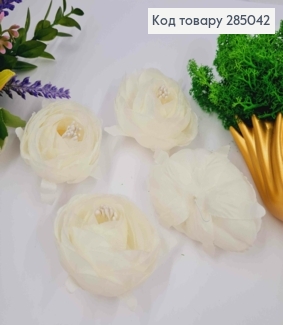 Искусственное приложение Пионовидная Роза БЕЛОГО цвета, 5*4см 285042 фото