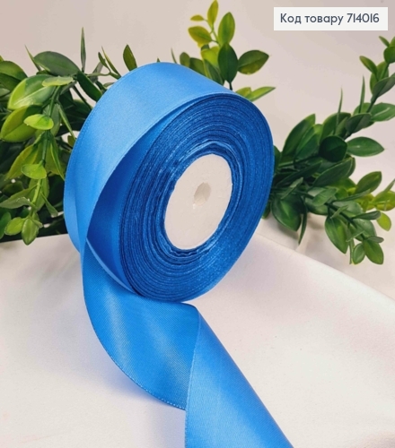Лента атласная СВЕТ-СИНЯЯ (цвет 036), ширина 4см, длина 36 ярдов (33м) 714016 фото 1
