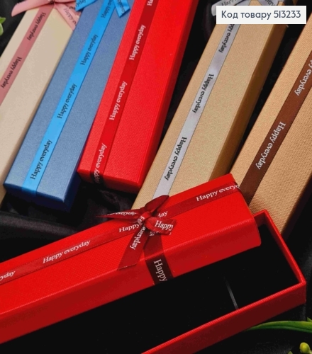 Коробка длинная Однотонная + Бантик из "Happy everyday", 21*4,5*2,5см, Цвета в ассортименте. 513233 фото 1