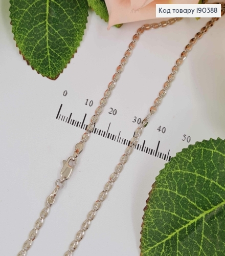 Цепочка родованая 2мм, плетение пластинками с перепонками, 45см, Xuping 190388 фото 1