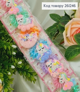 Набор детских резинок, Пружинки с Единорожками, 10шт/наб. 261246 фото