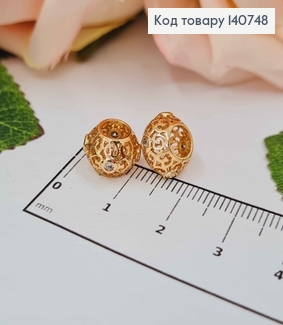 Кулон, Шарм ажурний в камінцях, діам. серед. 5мм, висота. 8мм, Xuping 18K 140748 фото