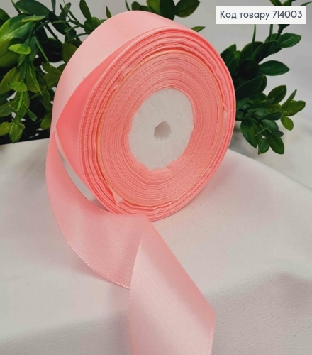Лента атласная РОЖЕВАЯ (цвет 004), ширина 4см, длина 36 ярдов (33м) 714003 фото 1