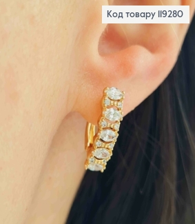 Серьги украшены Блестящими камешками, длина 1,8см, английская застежка, Xuping 18K 119280 фото