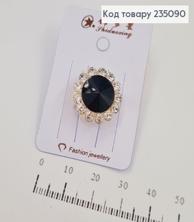 Брошь металл черная с камнями 235090 фото