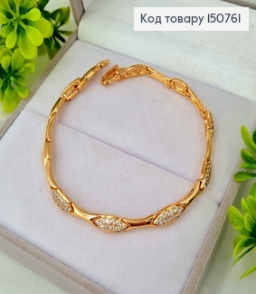 Браслет "Иллюзия" с овальными вставками в камнях, дл. 17+2см, Xuping 18K 150761 фото