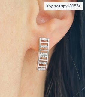 Серьги родированые Деловые, английская застежка 2*0,6см Xuping 180534 фото