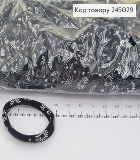 ¶Резинка черная с белой цветочком 100 шт / уп 245029 фото