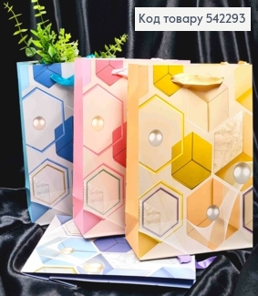 Пакет бумажный с геометрическим рисунком, 24*18*8см, в ассортименте 542293 фото