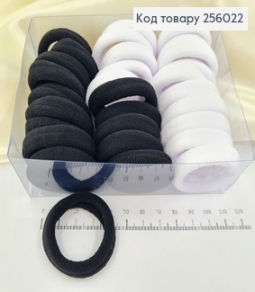 Резинка микрофибра Китай 4 см №7 30 шт/уп (бел/чор) 256022 фото