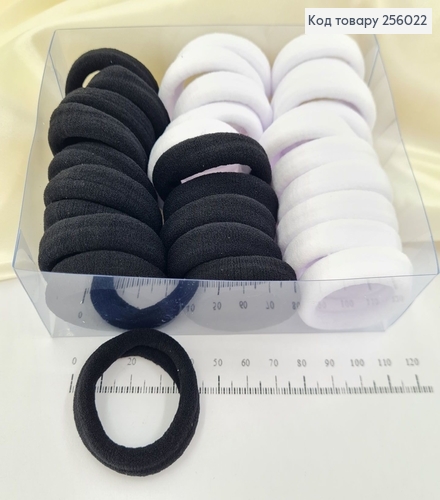 Резинка микрофибра Китай 4 см №7 30 шт/уп (бел/чор) 256022 фото 1