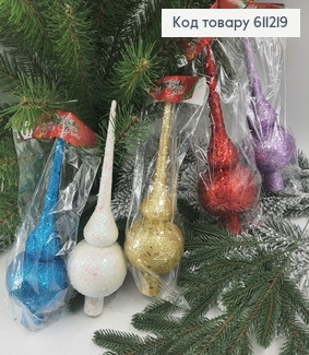 Верхушка на елку Луска цветная в ассорт., 25см, Украина 611219 фото