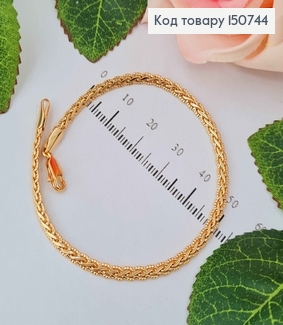 Браслет, плетение комбинированное, косичка, шир.0,3см, дл. 19см, Xuping 18K 150744 фото