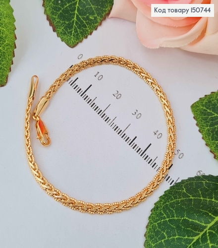 Браслет, плетение комбинированное, косичка, шир.0,3см, дл. 19см, Xuping 18K 150744 фото 1