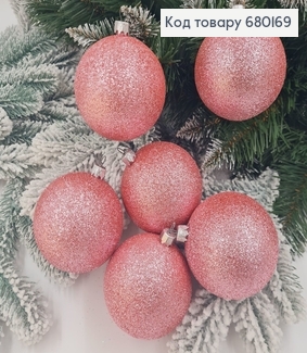 Набор шаров 80мм Блеск РОЗОВЫЙ 6шт/уп, Украина 680169 фото