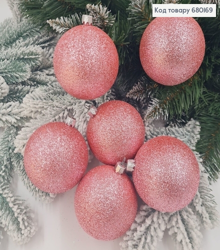 Набор шаров 80мм Блеск РОЗОВЫЙ 6шт/уп, Украина 680169 фото 1
