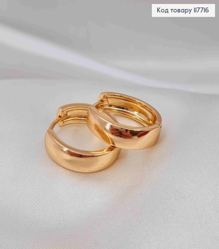 Серьги кольца Классические, ширина 0,5см, диаметр 1,8см, Xuping 18K 117716 фото 2