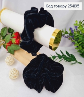 Резинка об'ємна Велюр, ЧОРНОГО кольору, 11см 254195 фото