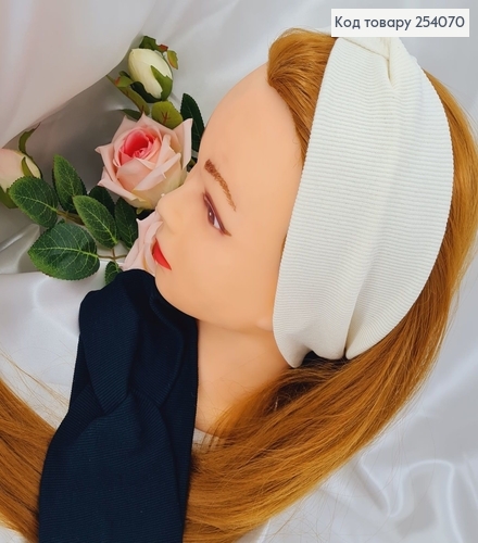 Повязка Рубчик чорная/белая 23*9,5см  в асор. 254070 фото 1